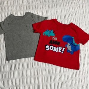 Red/grey baby t-shirts
